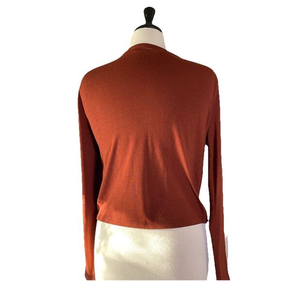 Abercrombie & Fitch “Soft & Cozy” Burnt Orange Knit Pullover Women’s L/S Top- LG - Picture 4 of 4